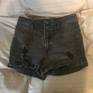 High waisted jean shorts